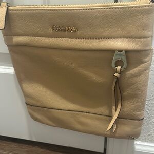 Calvin Klein Beige Leather Crossbody Bag